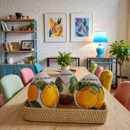 Handmade Lemons Easter Ceramic Egg Box De Simone Pottery