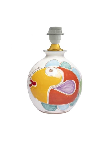 Handpainted lamp base Fish Ceramiche De Simone sicilian pottery
