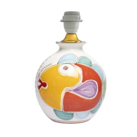Handpainted lamp base Fish Ceramiche De Simone sicilian pottery