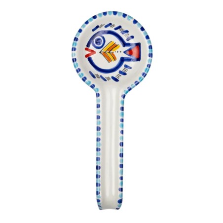 Handmade sicilian ceramic Round spoon rest Levante De Simone Pottery