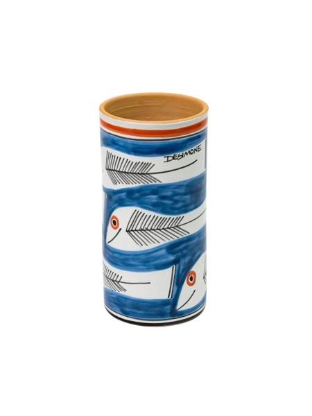 Portabottiglia utensili in ceramica decorato a mano Itaca ceramiche artigianali siciliane De Simone