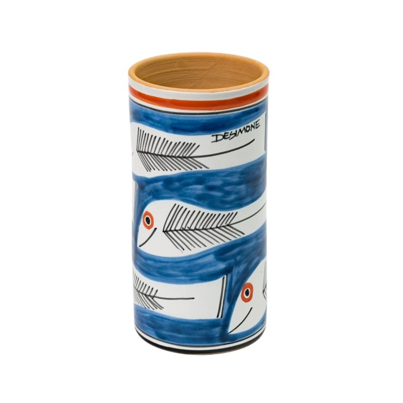 Portabottiglia utensili in ceramica decorato a mano Itaca ceramiche artigianali siciliane De Simone