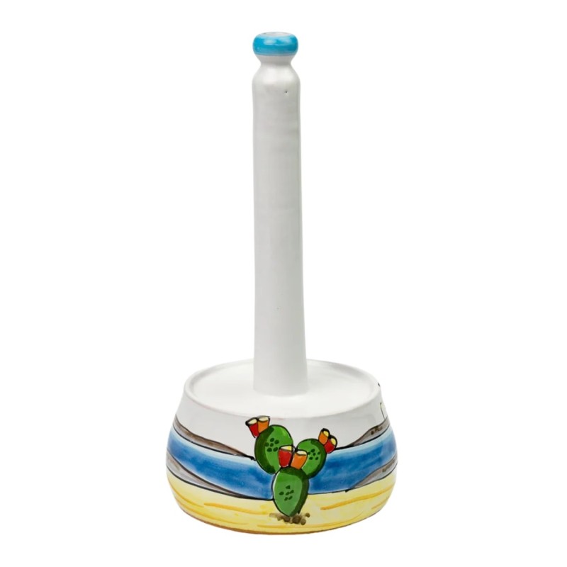 Kitchen roll holder Dammusi Elaborato De Simone Sicilian handmade Pottery