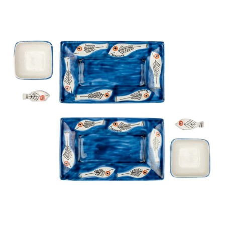 Handmade ceramic sicilian Sushi set Itaca De Simone Pottery