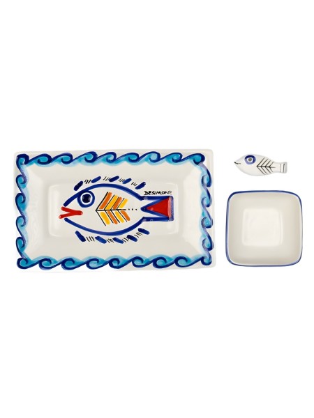 Handmade ceramic sicilian Sushi set Levante De Simone Pottery