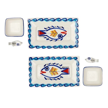 Handmade sicilian ceramic Sushi set Levante De Simone Pottery