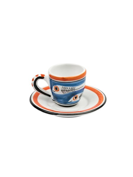 Ceramic Coffee Cup with Saucer Itaca desimone pottery TZZ56IT