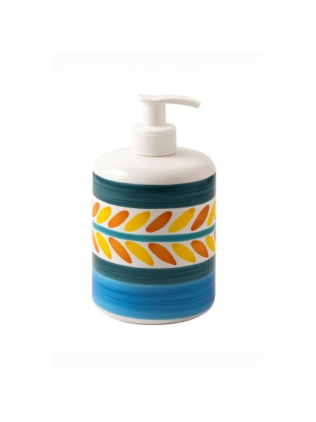 Ceramic soap dispenser Segesta De Simone handmade sicilian pottery