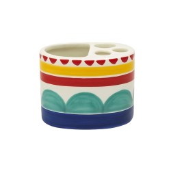 Handmade ceramic sicilian Toothbrush Holder de simone pottery Alicudi