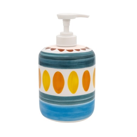 Ceramic soap dispenser Solunto De Simone handmade sicilian pottery