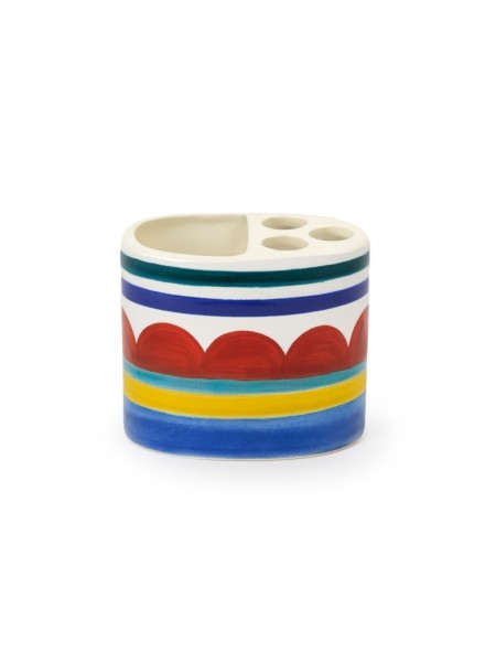 Handmade ceramic sicilian Toothbrush Holder de simone pottery Sibari