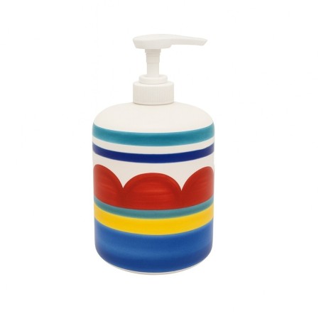 Ceramic soap dispenser Sibari De Simone handmade sicilian pottery
