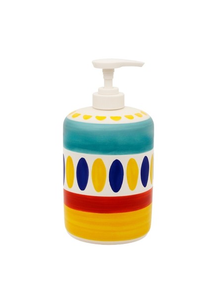 Ceramic soap dispenser Lipari De Simone handmade sicilian pottery