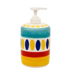 Ceramic soap dispenser Lipari De Simone handmade sicilian pottery