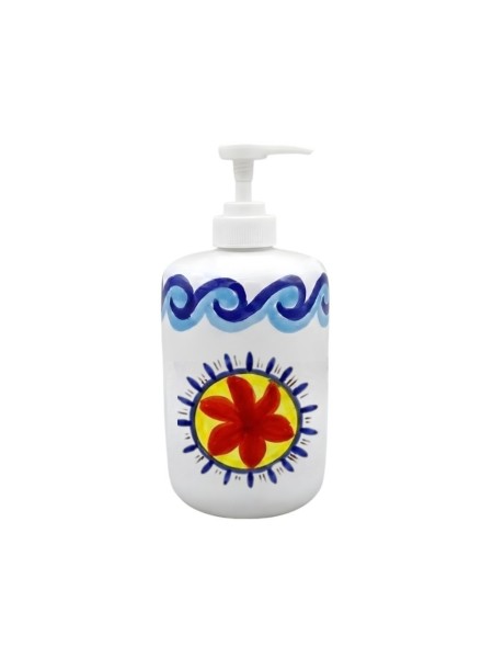 Ceramic soap dispenser Tramontana De Simone handmade sicilian pottery