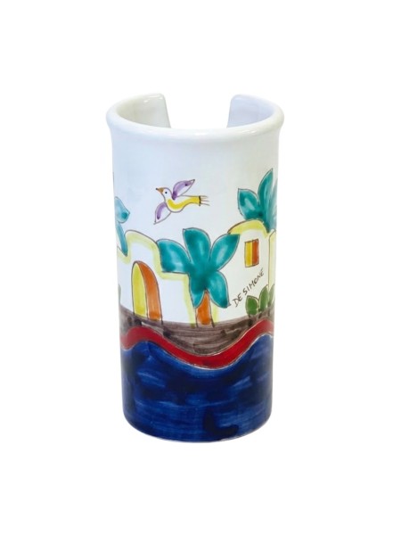 Portabicchieri artigianale Dammusi ceramiche de simone