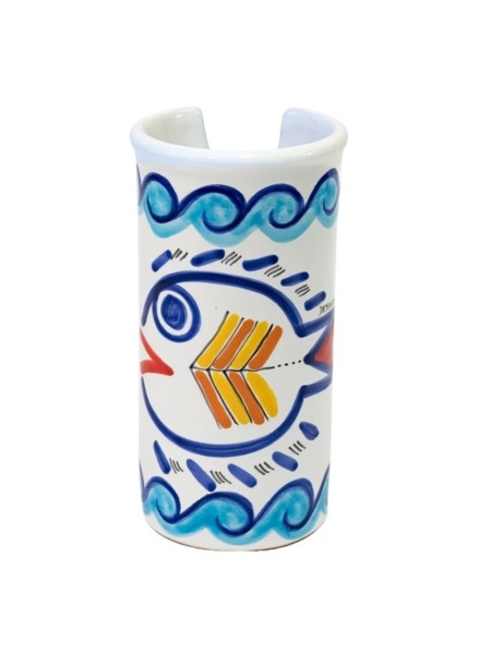 handmade sicilian ceramic Glass Holder Levante de simone pottery