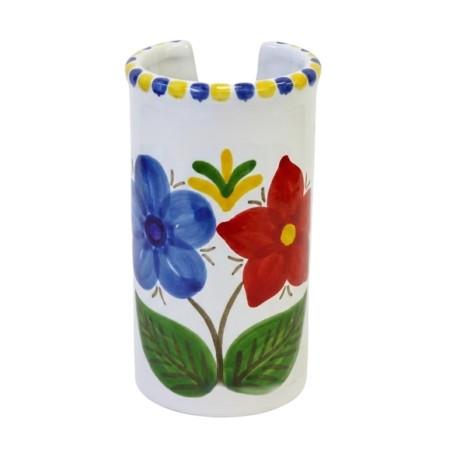handmade sicilian ceramic Glass Holder Lampione de simone pottery