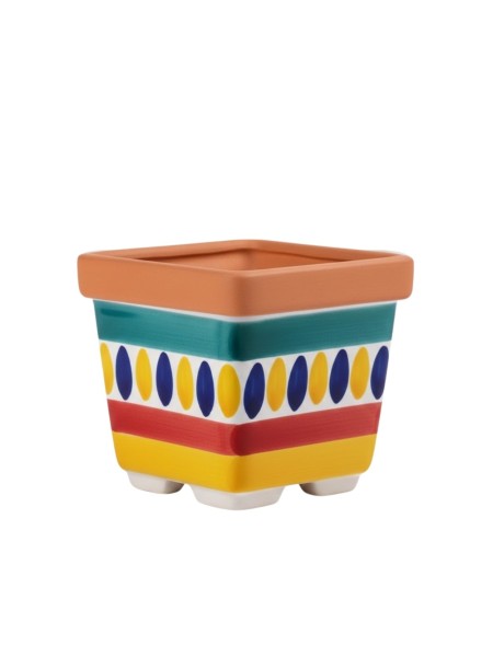 Vaso quadrato portapianta Ceramiche De Simone Lipari