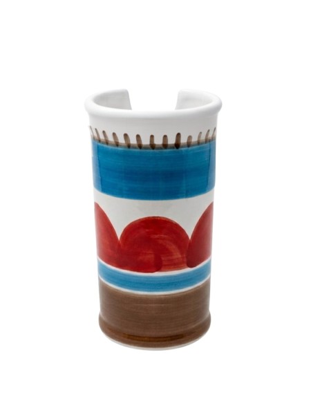 handmade sicilian ceramic Glass Holder Lampedusa de simone pottery