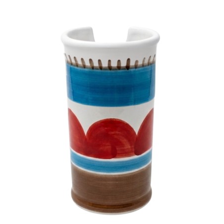 handmade sicilian ceramic Glass Holder Lampedusa de simone pottery