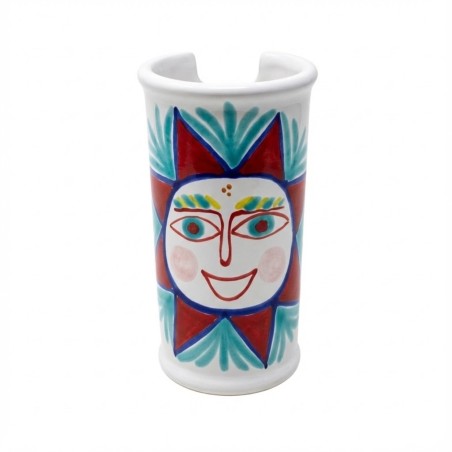 handmade sicilian ceramic Glass Holder Salina de simone pottery