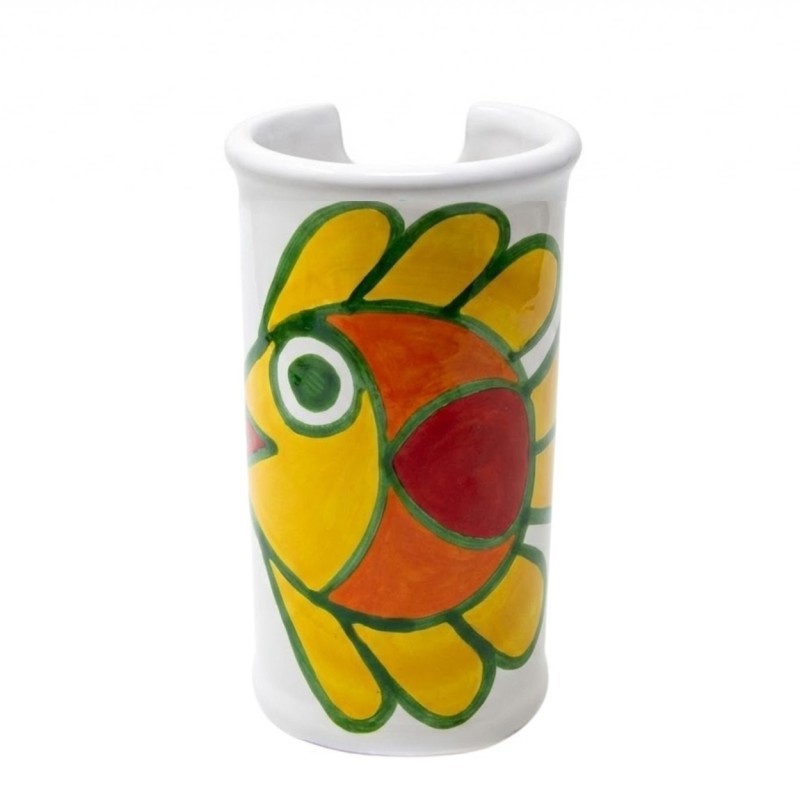 handmade sicilian ceramic Glass Holder Panarea de simone pottery