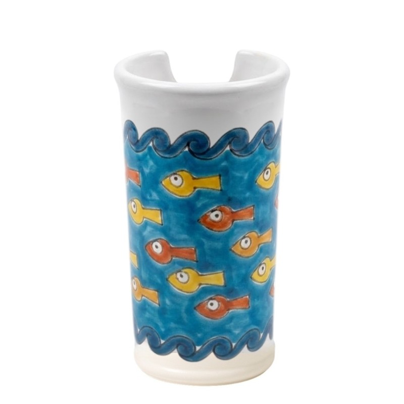 handmade sicilian ceramic Glass Holder Gadir de simone pottery