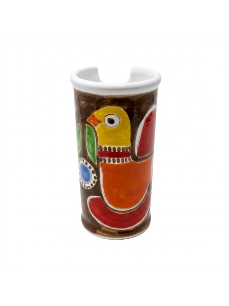 handmade sicilian ceramic Glass Holder Stromboli de simone pottery