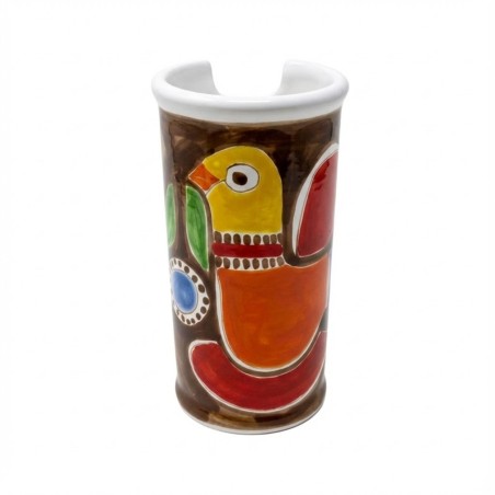 handmade sicilian ceramic Glass Holder Stromboli de simone pottery