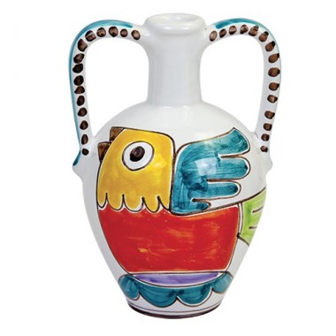 Pitcher Folk Bird BR88FK de simone sicilian handmade pottery