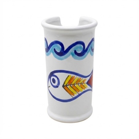 handmade sicilian ceramic Glass Holder Scirocco de simone pottery