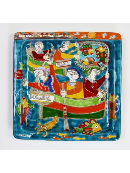Squared Plate 37x37 DS 02 Fishermen