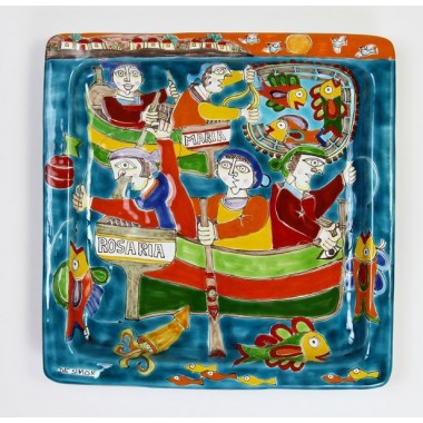 Piatto Quadrato 37x37 DS 02 Pescatori