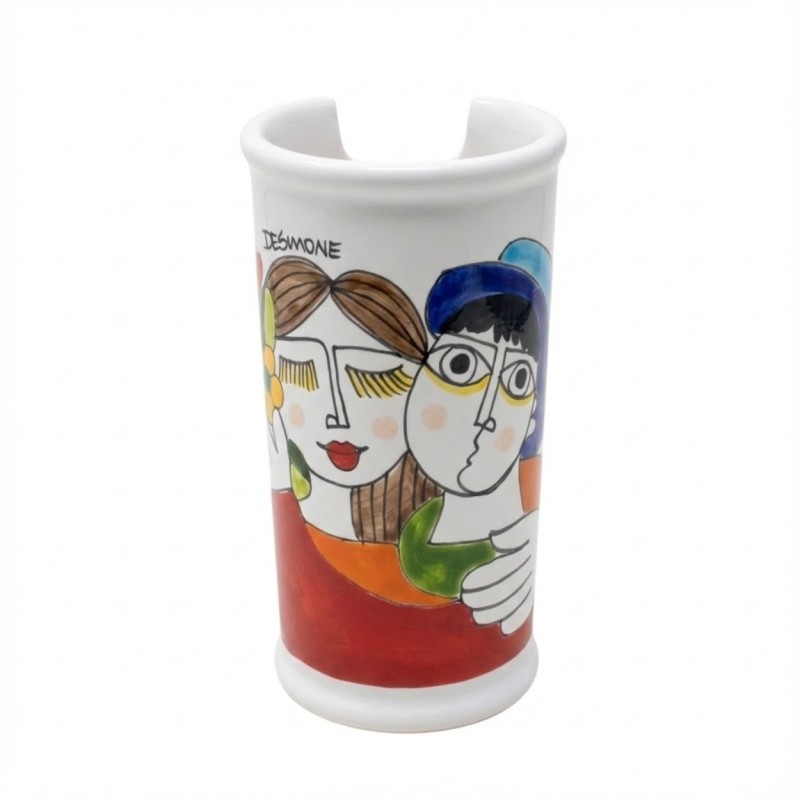 handmade sicilian ceramic Glass Holder Lovers de simone pottery