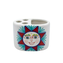 Handmade ceramic sicilian Toothbrush Holder de simone pottery Salina