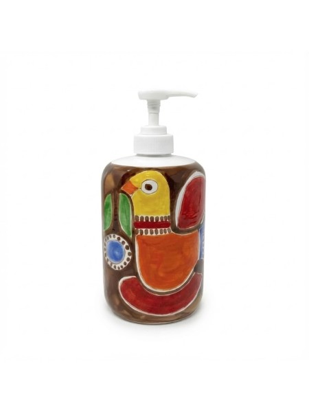 Ceramic soap dispenser Stromboli De Simone handmade sicilian pottery