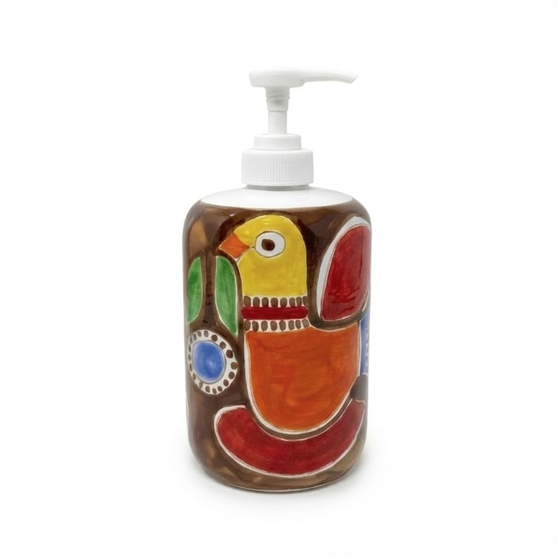 Ceramic soap dispenser Stromboli De Simone handmade sicilian pottery