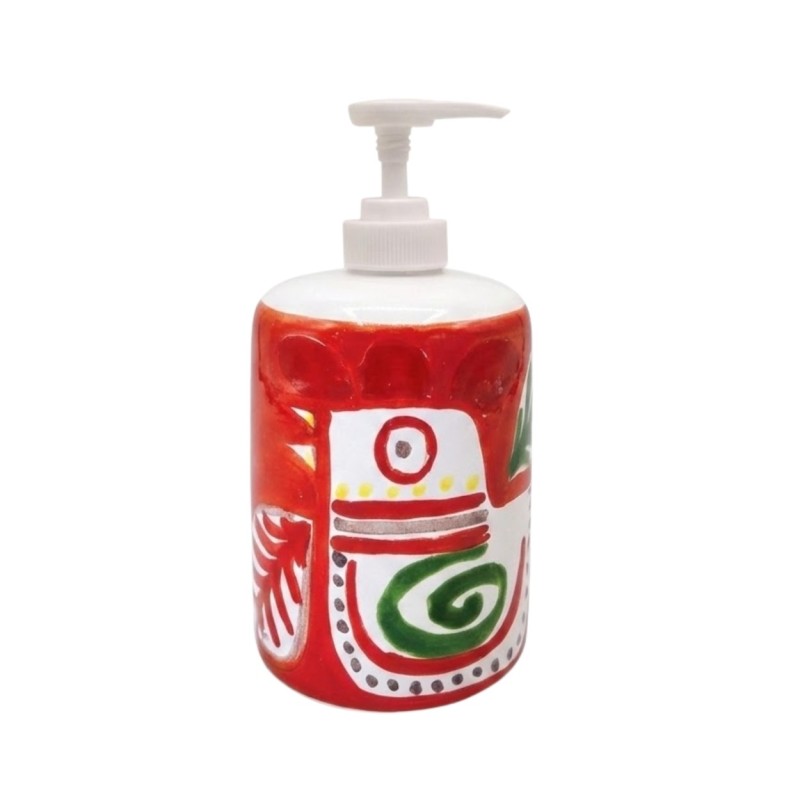 Ceramic soap dispenser Marettimo De Simone handmade sicilian pottery