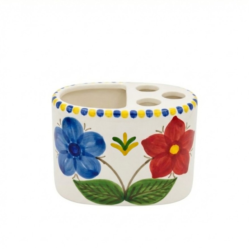 Handmade ceramic sicilian Toothbrush Holder de simone pottery Lampione