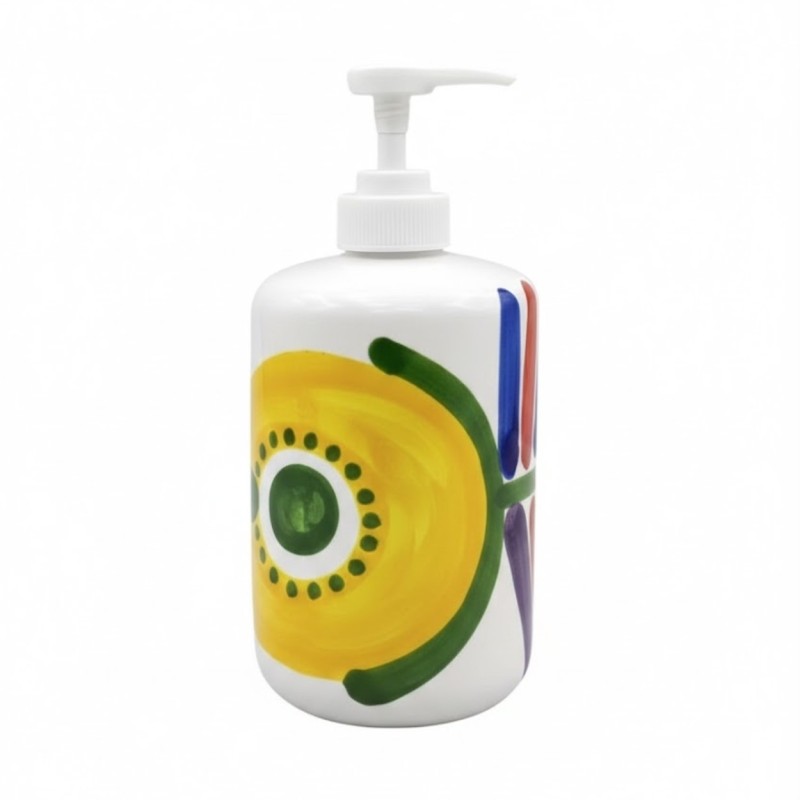 Ceramic soap dispenser udi De Simone handmade sicilian pottery