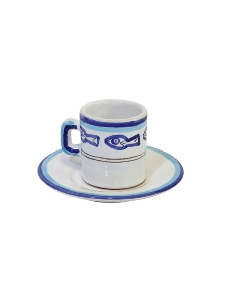 Cylindrical coffee cup with Saucer Corfù Ceramiche De Simone