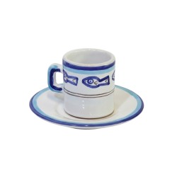 Cylindrical coffee cup with Saucer Corfù Ceramiche De Simone
