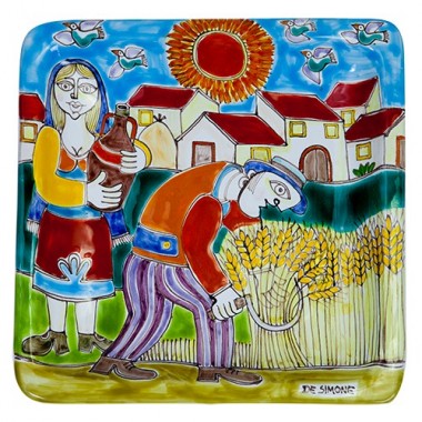 Piatto Quadrato 24x24 DS Raccolta del grano