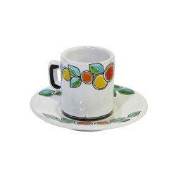 Tazzina caffè cilindrica con Piattino Arance e Limoni Ceramiche De Simone