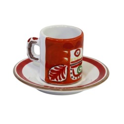Tazzina caffè cilindrica Piattino Marettimo Ceramiche siciliane De Simone