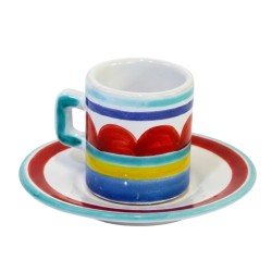 Tazzina caffè cilindrica Piattino Sibari Ceramiche siciliane De Simone