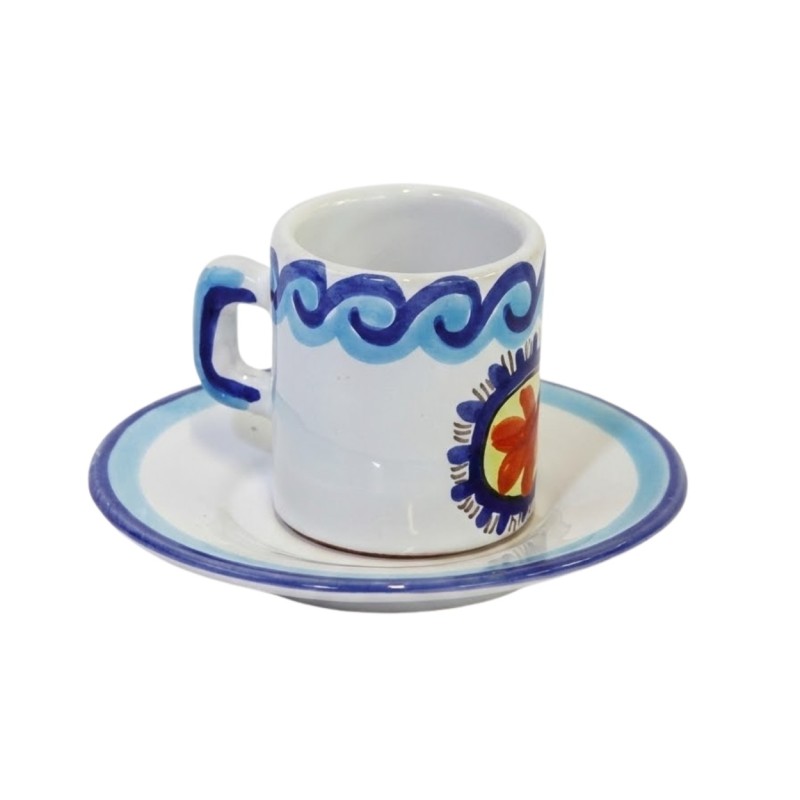 Cylindrical Coffee Cup with Saucer Tramontana Ceramiche De Simone