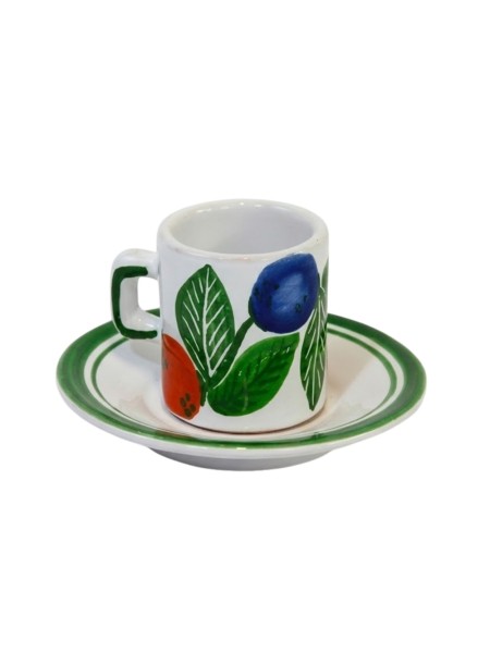 Tazzina caffè cilindrica Piattino Elba Ceramiche siciliane De Simone