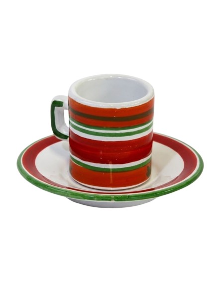 Cylindrical Coffee Cup with Saucer Capri Ceramiche De Simone